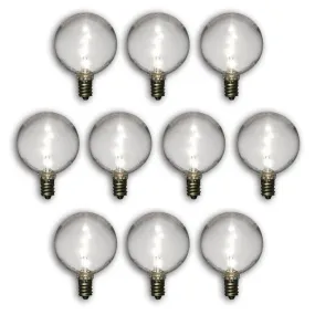 10-PACK White .7-Watt LED G50 Globe Light Bulb, E12 Candelabra Base, Shatterproof