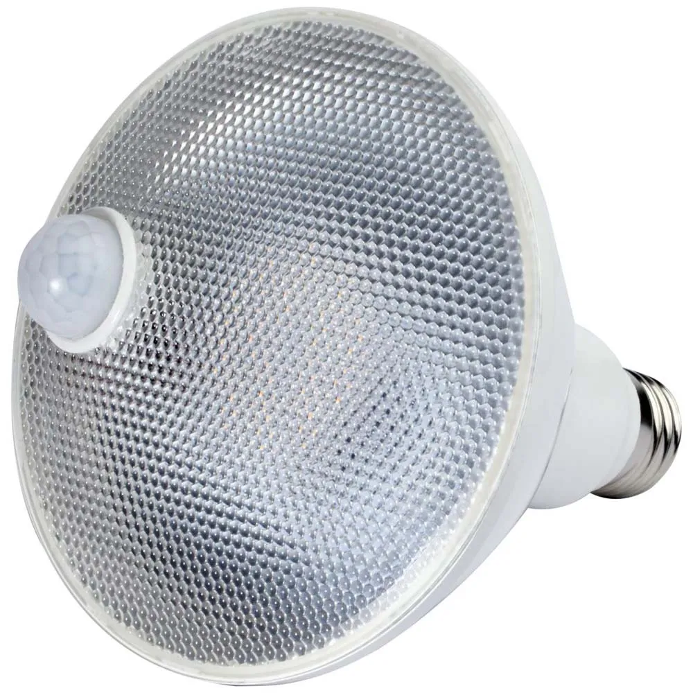 14W PAR38 LED PIR Sensor White 5000K 1100 Lumens Non-Dimmable 120v