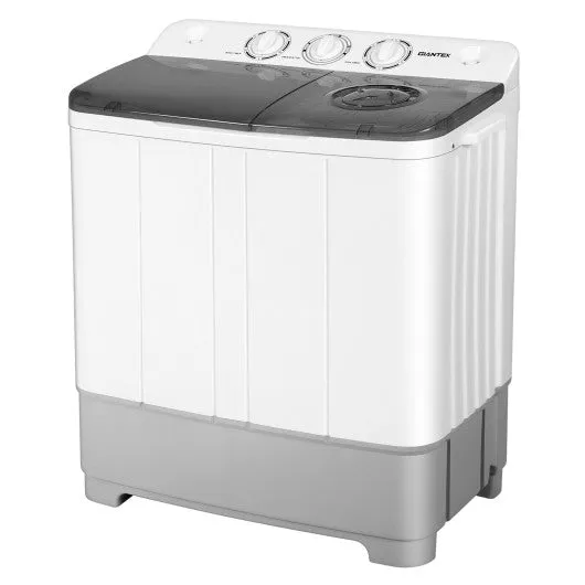 2-in-1 Portable 22lbs Capacity Washing Machine with Timer Control-Gray