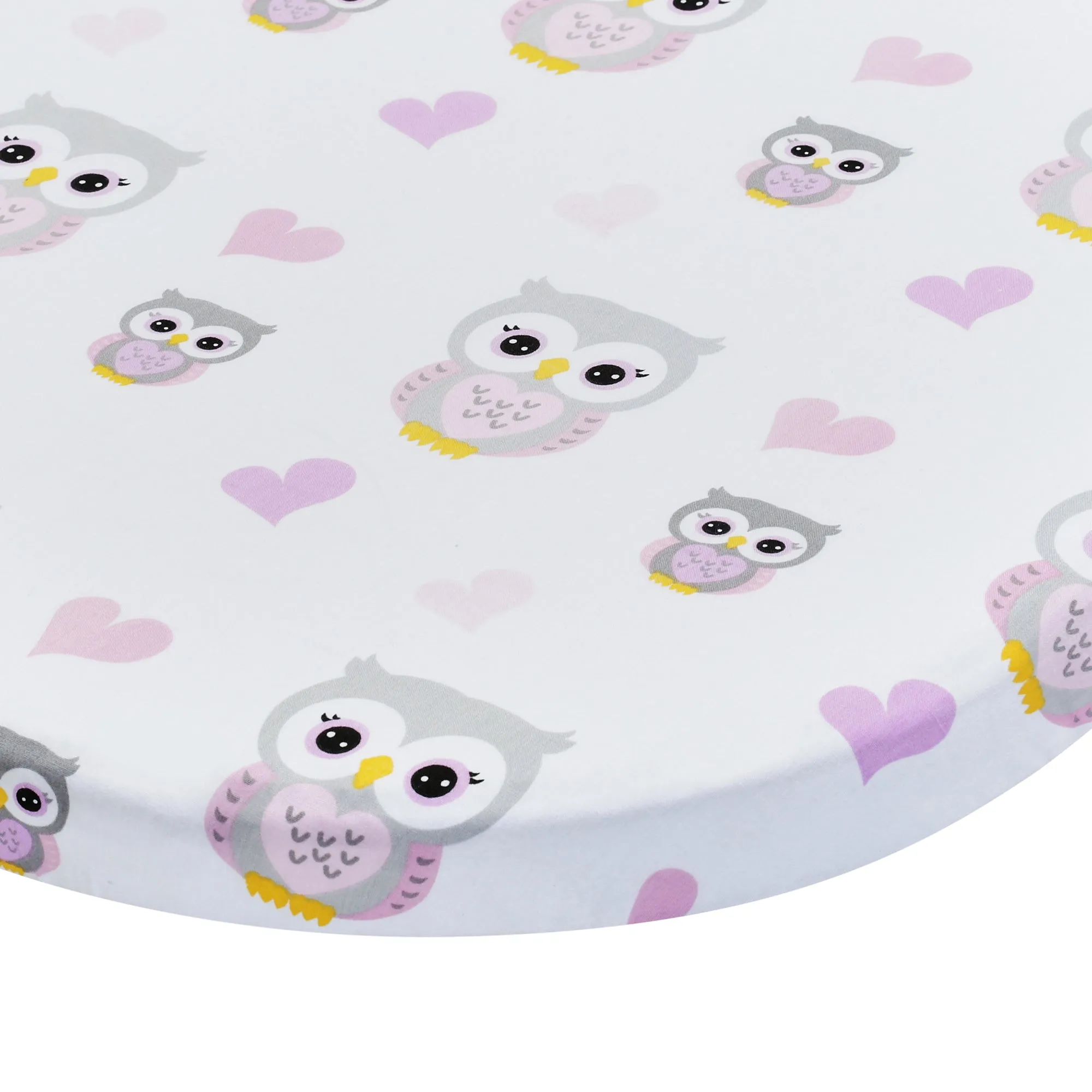 2-Pack Bassinet Sheets - Owls/Pink