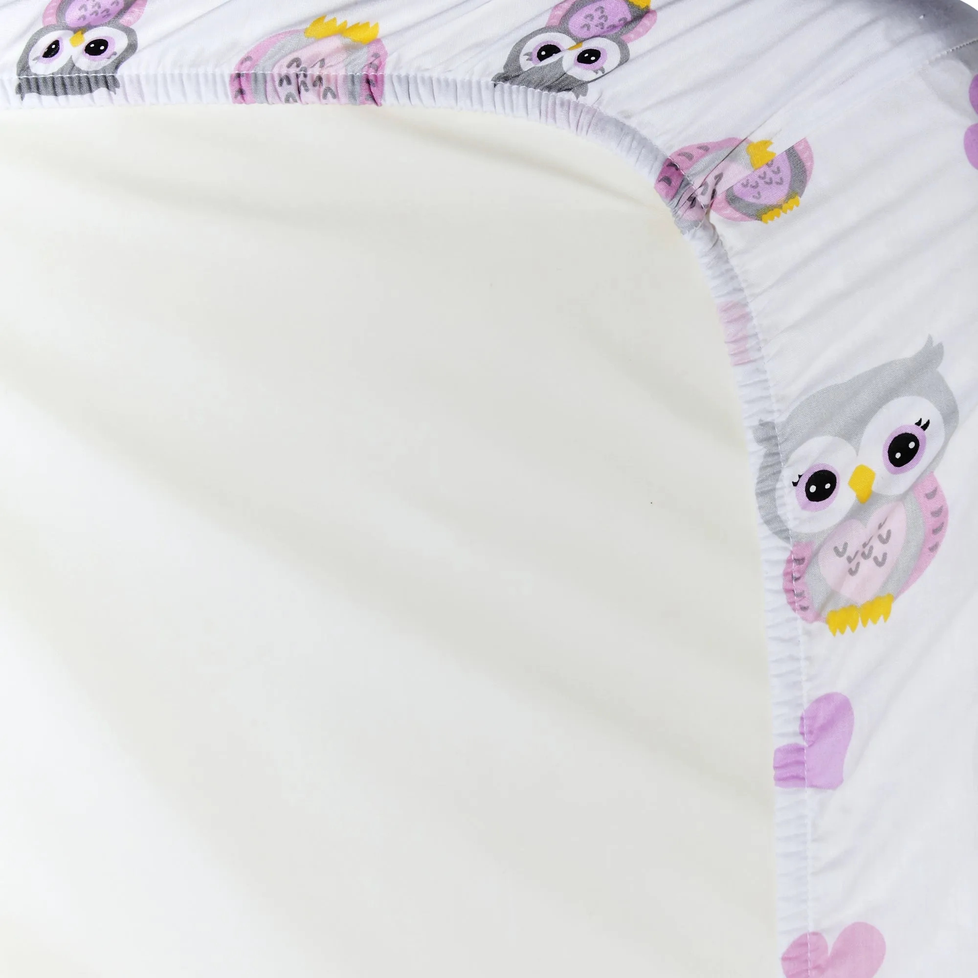 2-Pack Bassinet Sheets - Owls/Pink