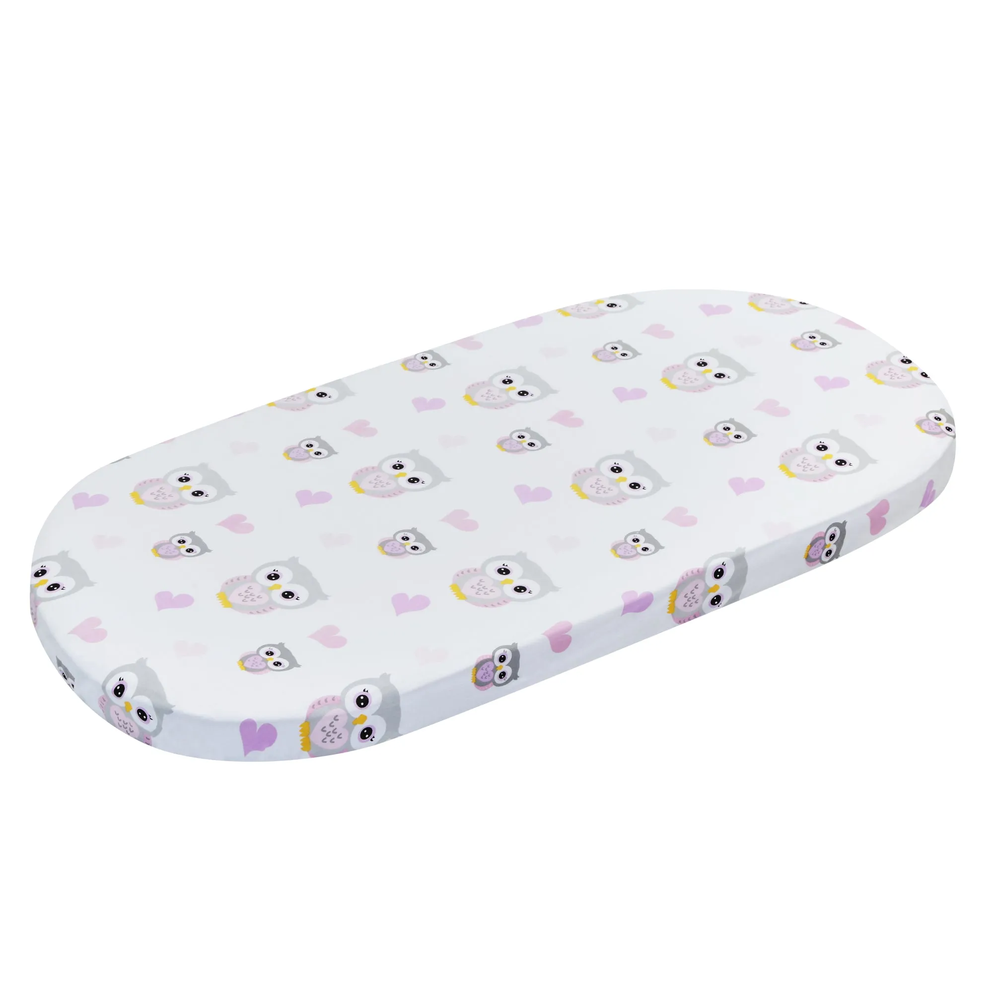 2-Pack Bassinet Sheets - Owls/Pink