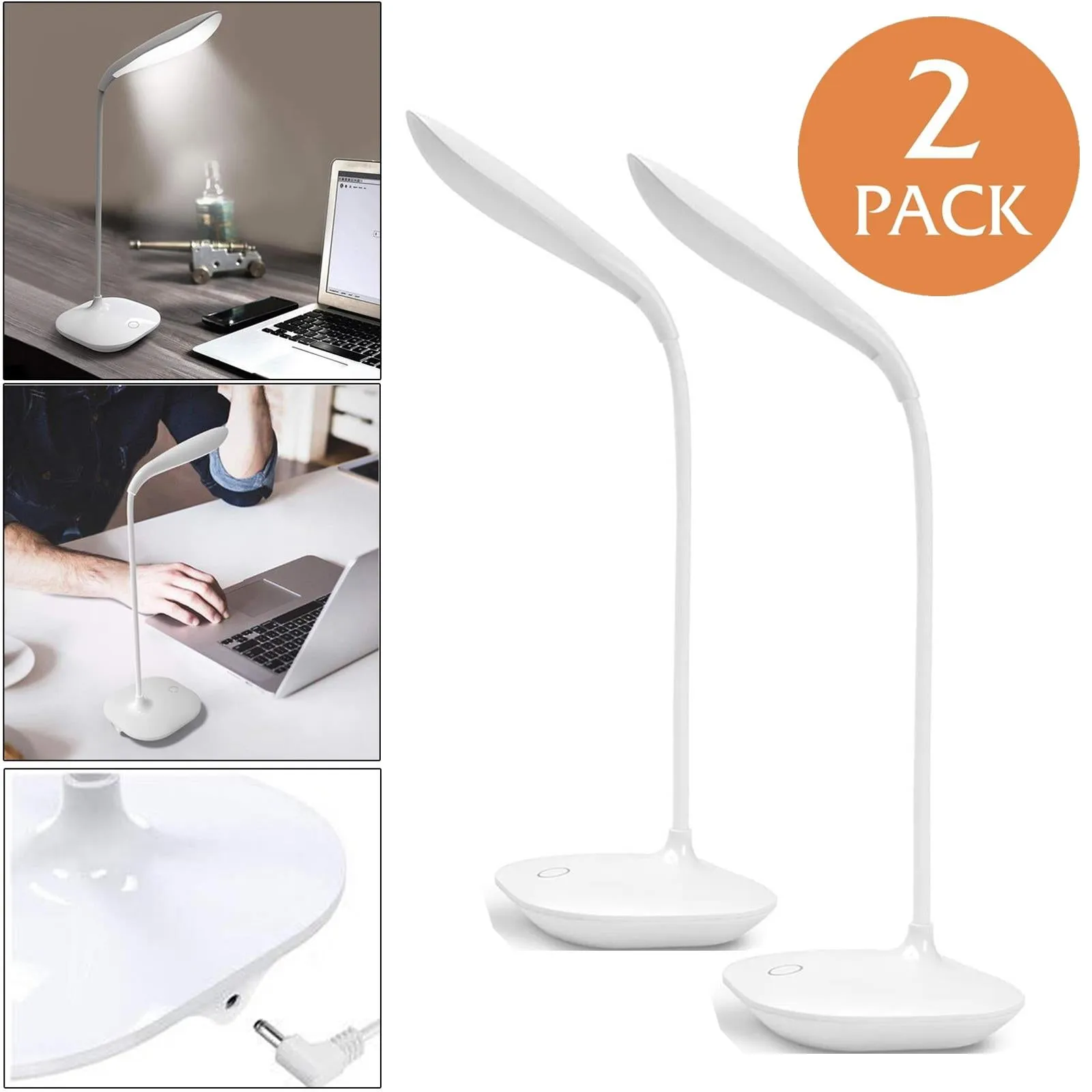 2 Pack LED Rechargeable Desk Lamp