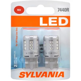 2-PK SYLVANIA 7440 T20 Red LED Automotive Bulb