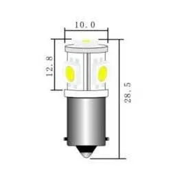 24v Ba9 LED Truck Bulbs, 5 x LED Replaces 249 (T4W) Pack of 2