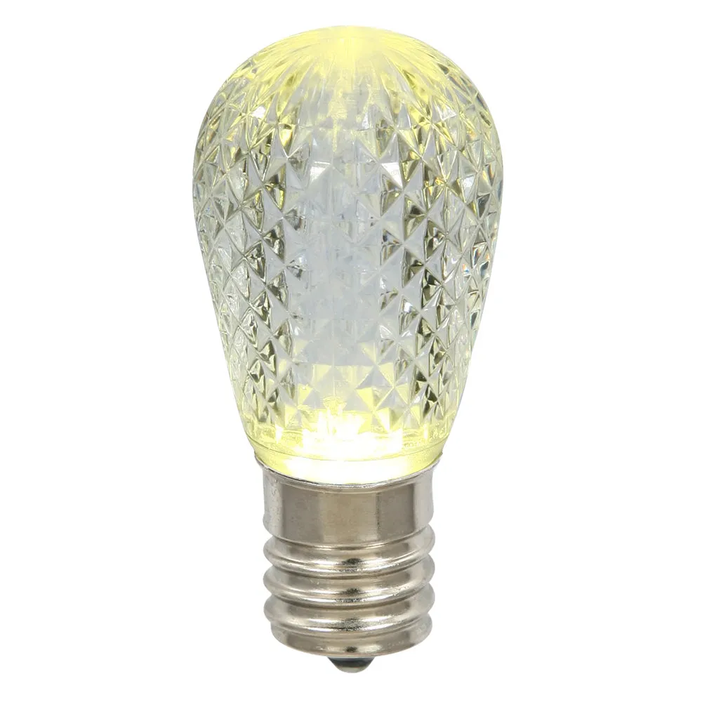 25 Pack - 0.96W 11S14 Faceted Warm White LED Replacement Christmas Light Bulb