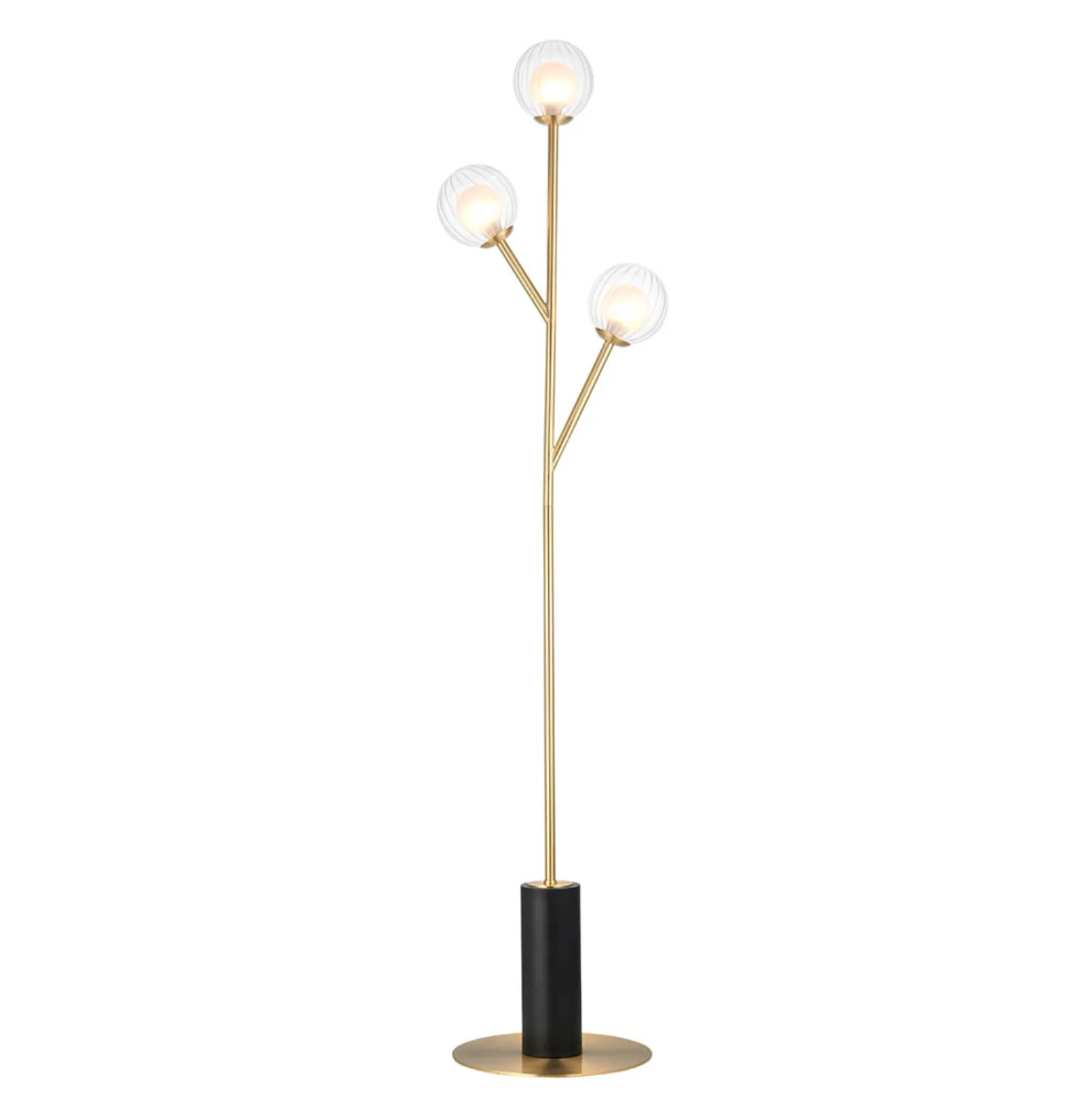 3 Light Floor, Satin Brass - ID 12093