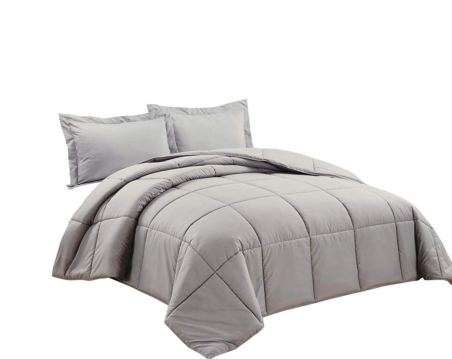 3-piece Down Alternative Comforter Set (Queen, Black)