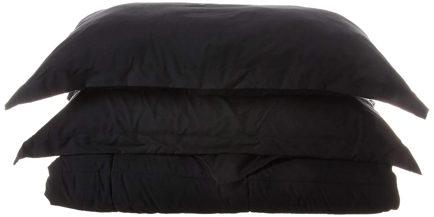 3-piece Down Alternative Comforter Set (Queen, Black)