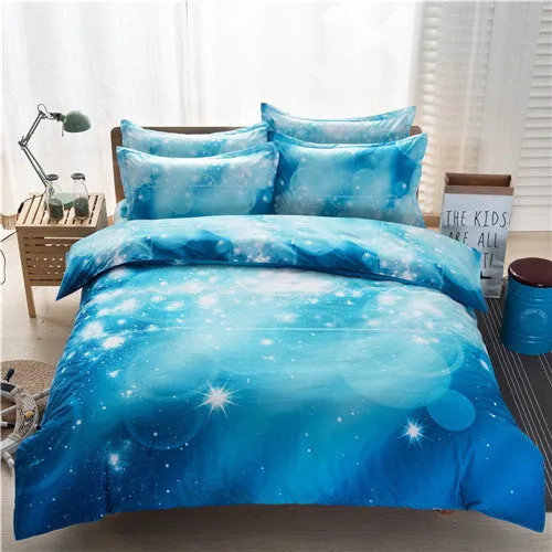 3d Galaxy Duvet Cover Set Single double Twin/Queen 2pcs/3pcs/4pcs bedding sets Universe Outer Space Themed Bed Linen