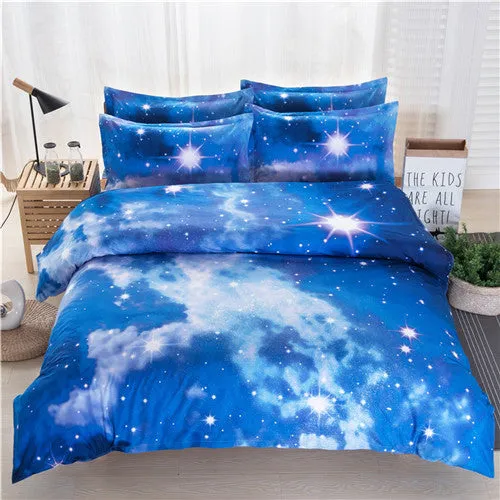 3d Galaxy Duvet Cover Set Single double Twin/Queen 2pcs/3pcs/4pcs bedding sets Universe Outer Space Themed Bed Linen