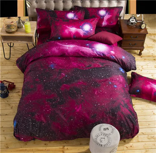 3d Galaxy Duvet Cover Set Single double Twin/Queen 2pcs/3pcs/4pcs bedding sets Universe Outer Space Themed Bed Linen