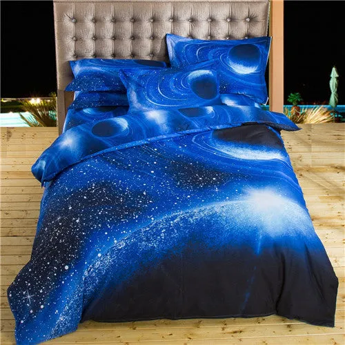 3d Galaxy Duvet Cover Set Single double Twin/Queen 2pcs/3pcs/4pcs bedding sets Universe Outer Space Themed Bed Linen