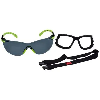 3M™ Solus 1000-Series Protective Eyewear, Gray Lens, Anti-Fog, Black/Green Frame, S1202SGAF