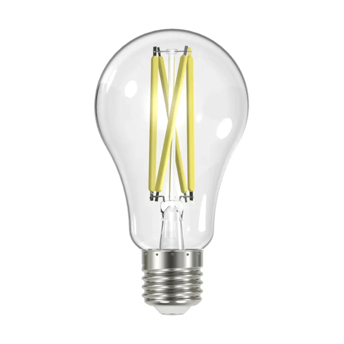 4 Pack - A19 LED Filament Bulb, 13 Watts, 1500 Lumens, 3000K, E26 Medium Base, Clear Finish