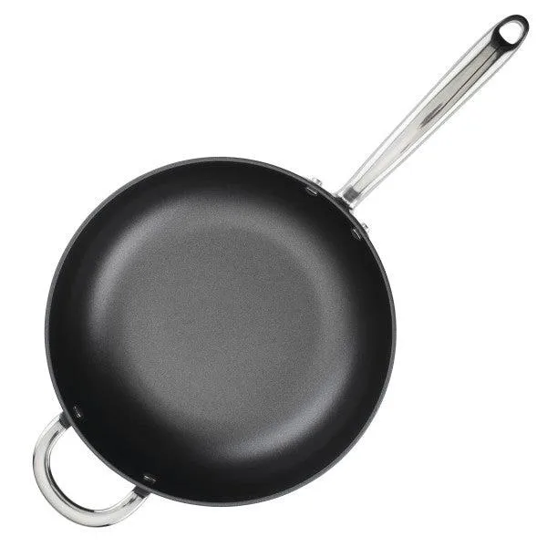 4-Quart Professional Hard Anodized Nonstick Saucier with Lid