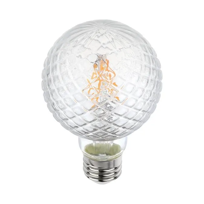 5.5W G25 Cut Glass Filament LED Dimmable Clear 3000K E26 (Medium) Base, 120 Volt, Box