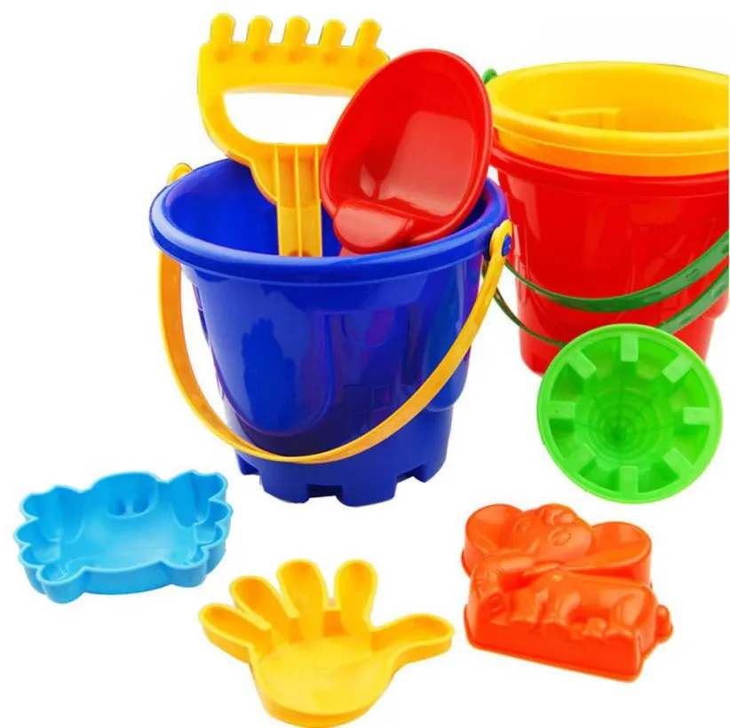 7Pcs Sand Sandbeach Kids Beach Toys Castle Bucket Spade Shovel Rake Water Tools High-grade beach barrels Beach toys for children