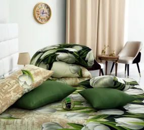 8 PCs Winter Comforter Set- Tulip Green