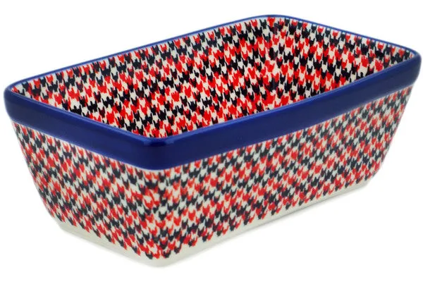 8" Loaf Pan 8" - Red Houndstooth