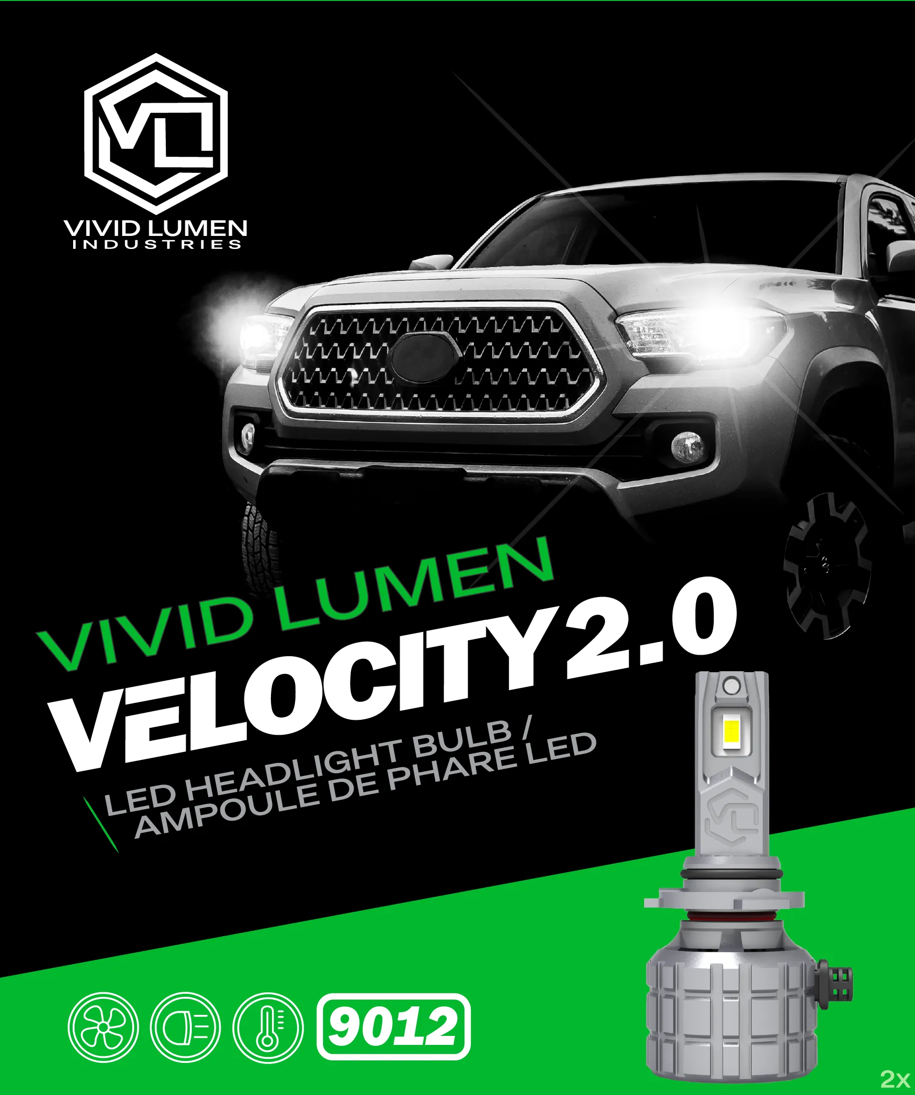 9012 Velocity 2.0 LED Headlight Bulbs (Pair)