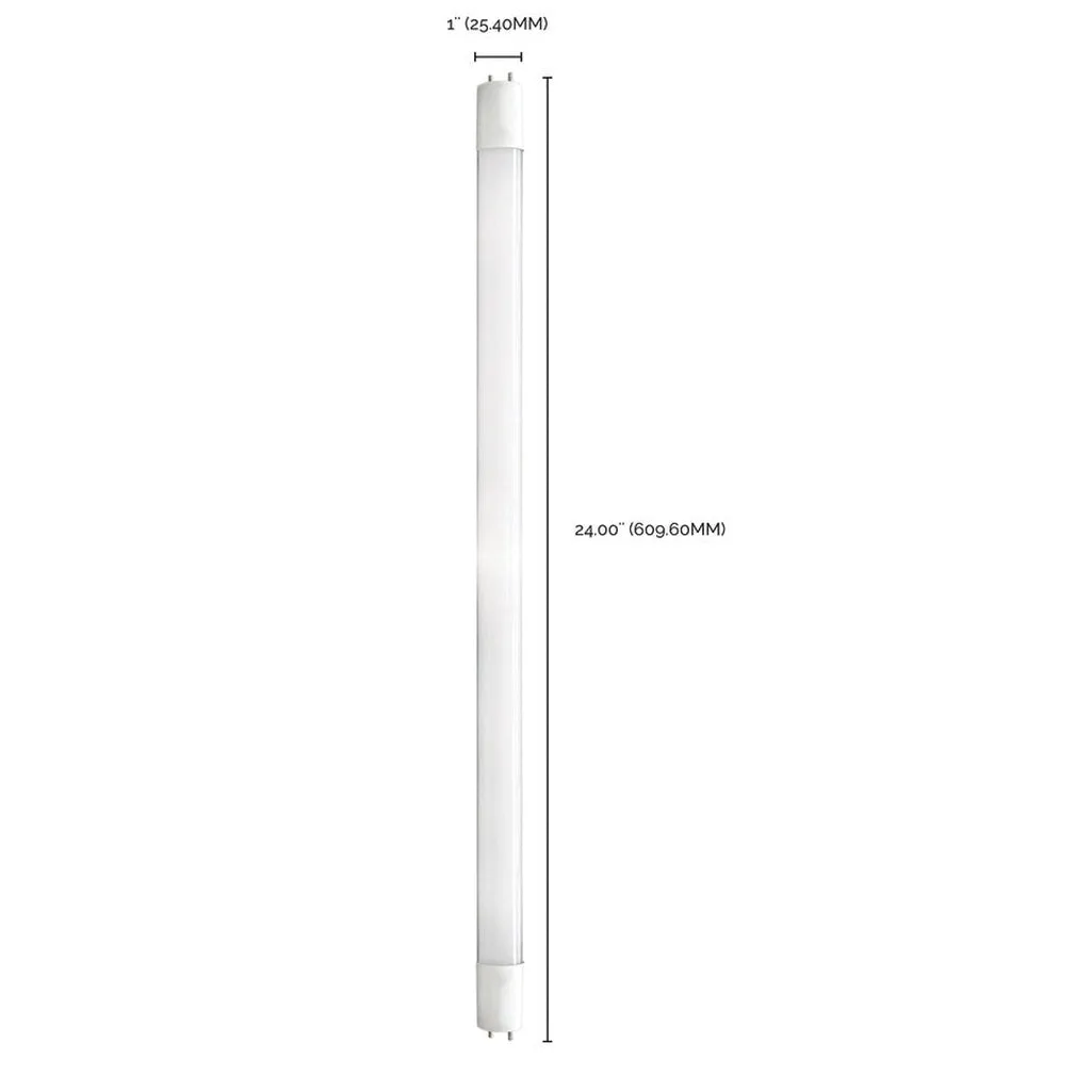 9W - 24 Inch - T8 LED - 3500K - Medium Bi Pin base - 82 CRI - 50000 Average rated hours -Type B Ballast Bypass - 1100 Lumens - Assembled in the USA