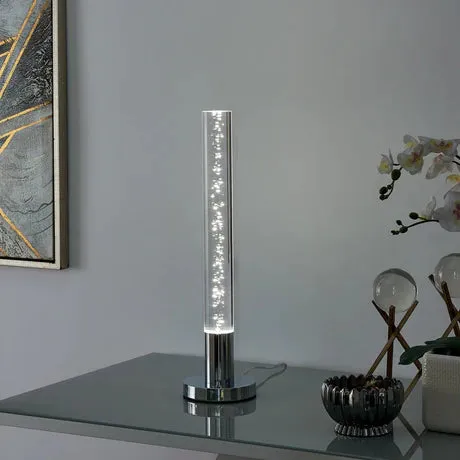 Acrylic Cylinder Table Lamp // 1 Light with Touch Switch