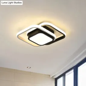 Acrylic LED Flushmount Simplicity Black-White Ceiling Light for Dress Room - Warm/White Light