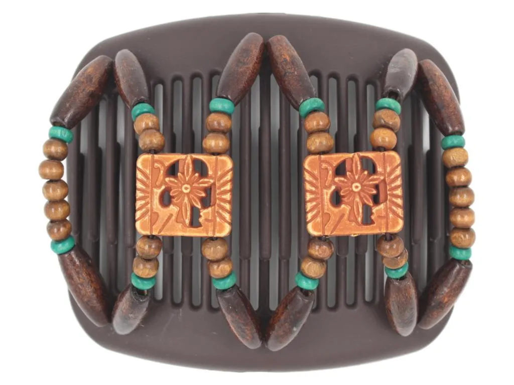 African Butterfly Hair Comb - Dupla Brown 71