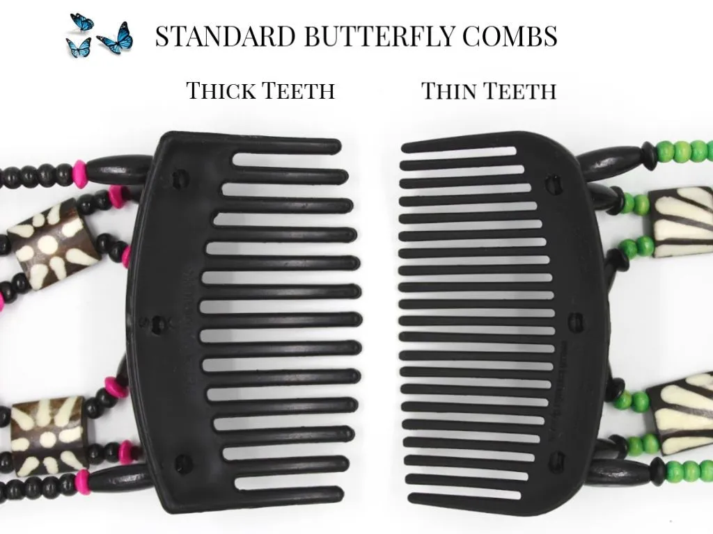 African Butterfly Hair Comb - Dupla Brown 71