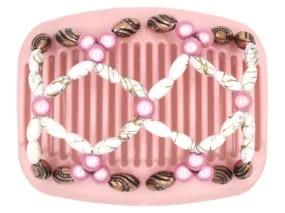 African Butterfly Hair Comb - Ndalena Pink Pearl 07