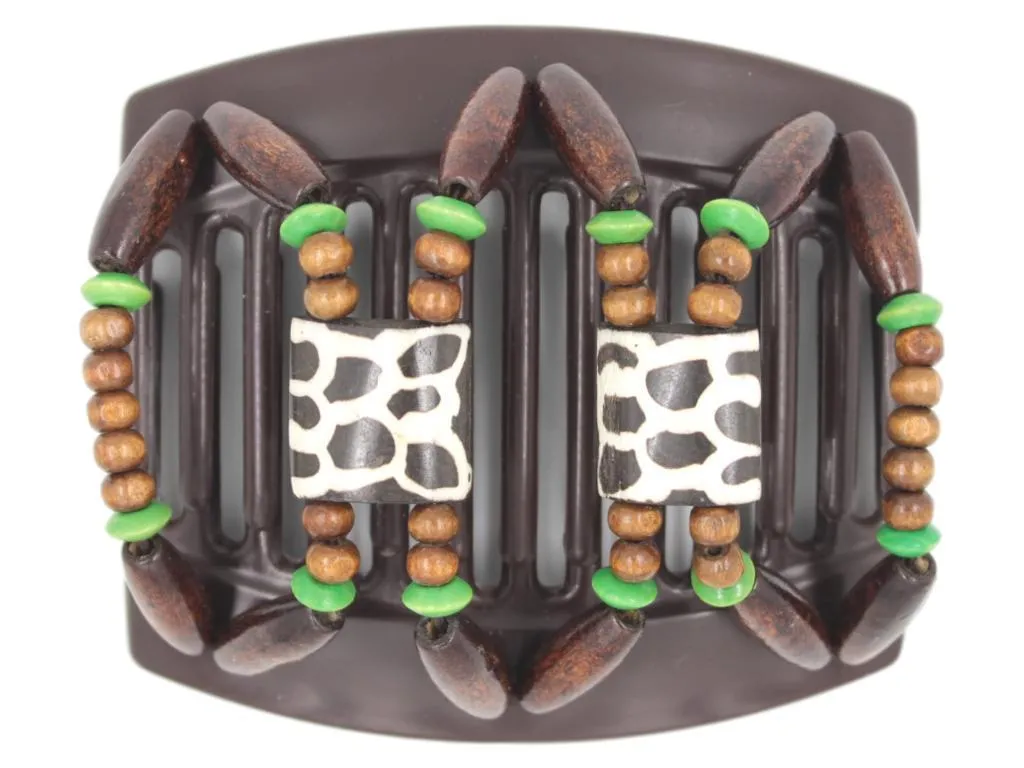 African Butterfly Thick Hair Comb - Stones & Bones Brown 82