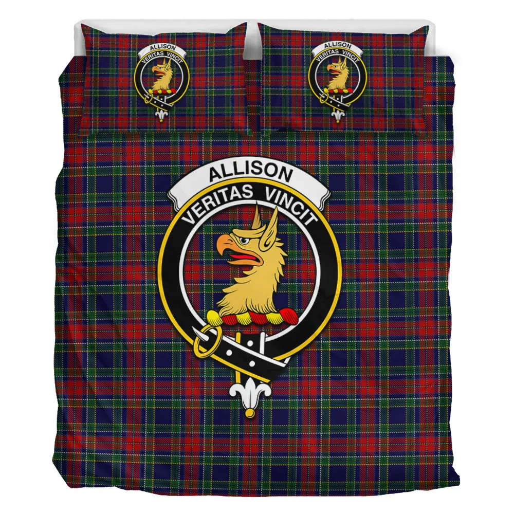 Allison Red Tartan Bedding Set with Family Crest