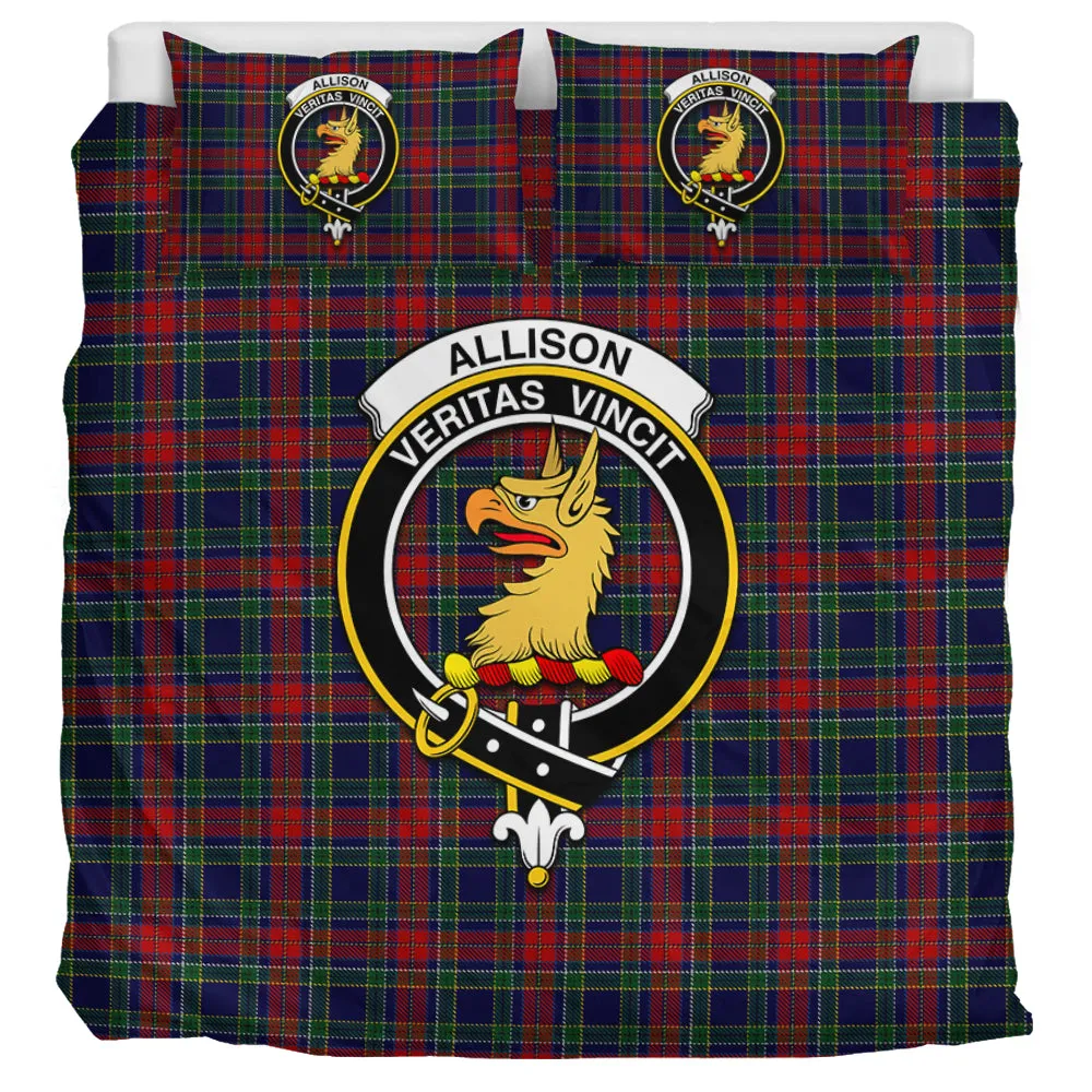 Allison Red Tartan Bedding Set with Family Crest