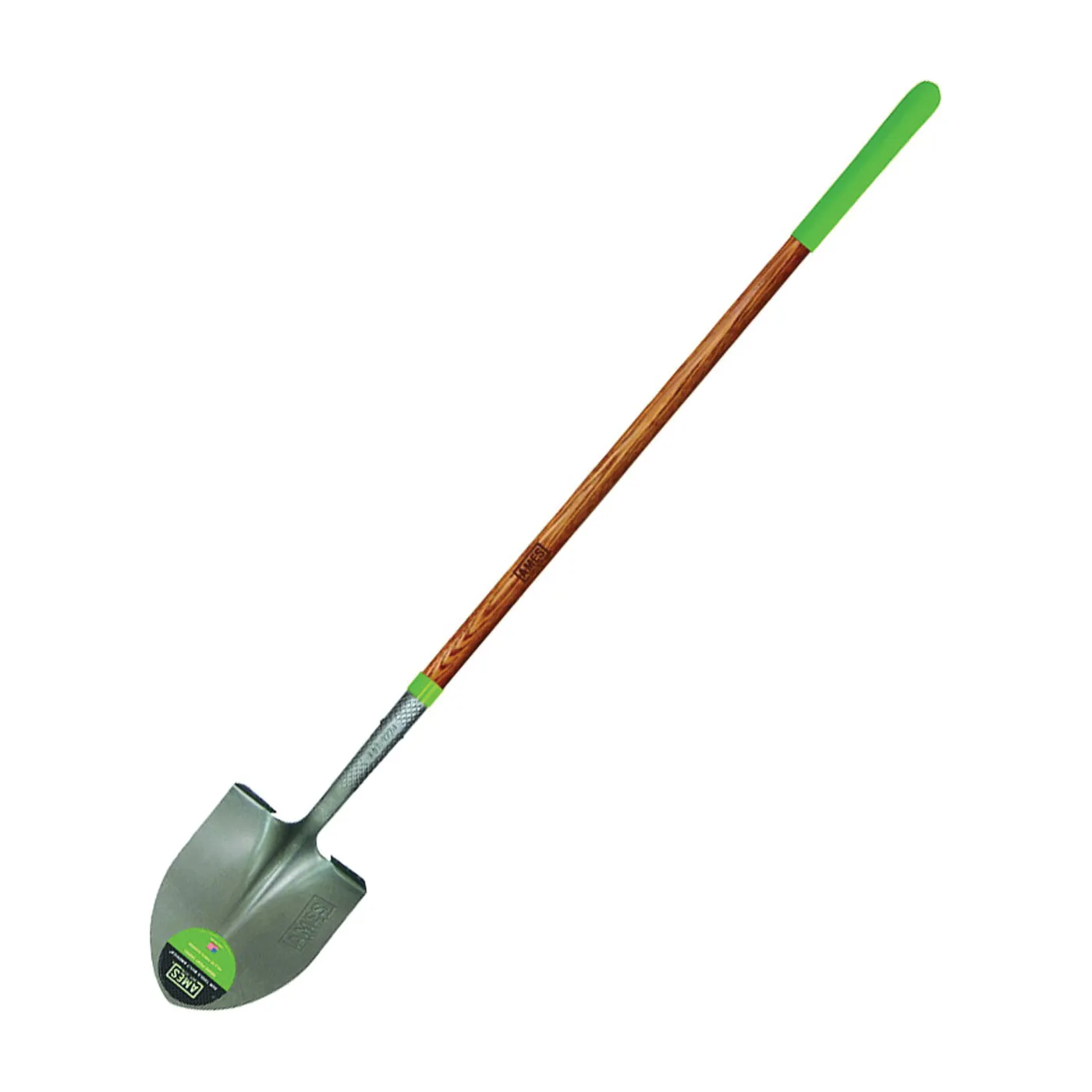 AMES 2535600 Shovel, 8-3/4 in W Blade, Steel Blade, Hardwood Handle, Long Handle, 48 in L Handle