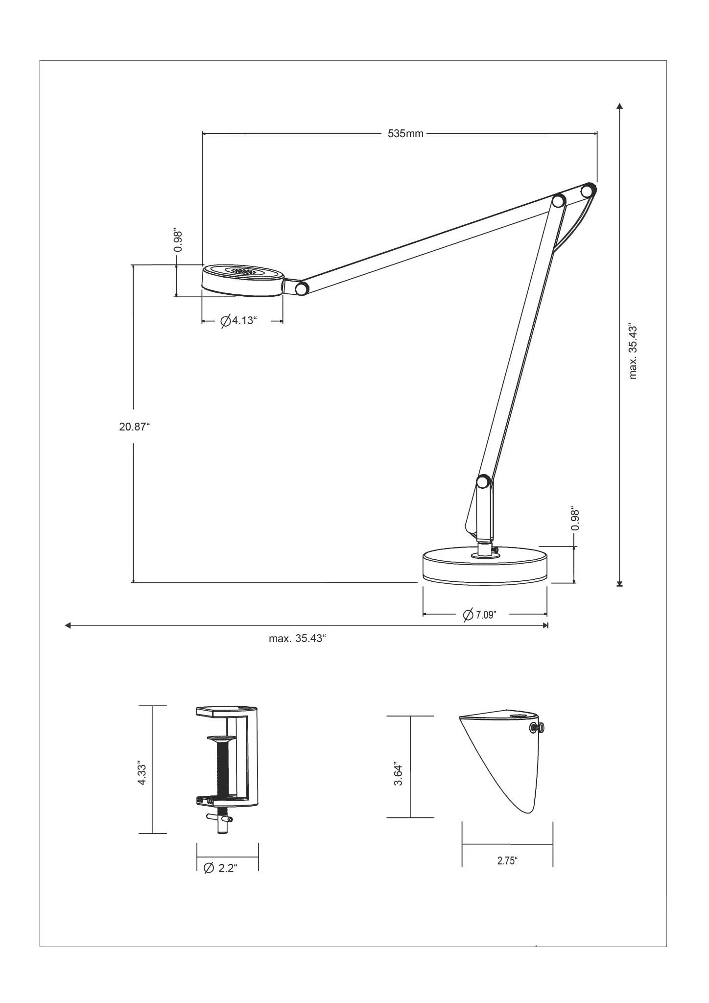 Amsterdam Desk Lamp in White