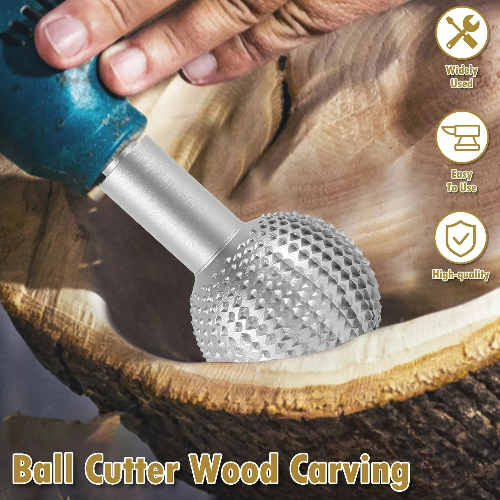 Angle Grinder Carbide Burr Bits Set - Sphere Rotary Burr Die Grinder Bits for Carbon Steel & Wood Carving