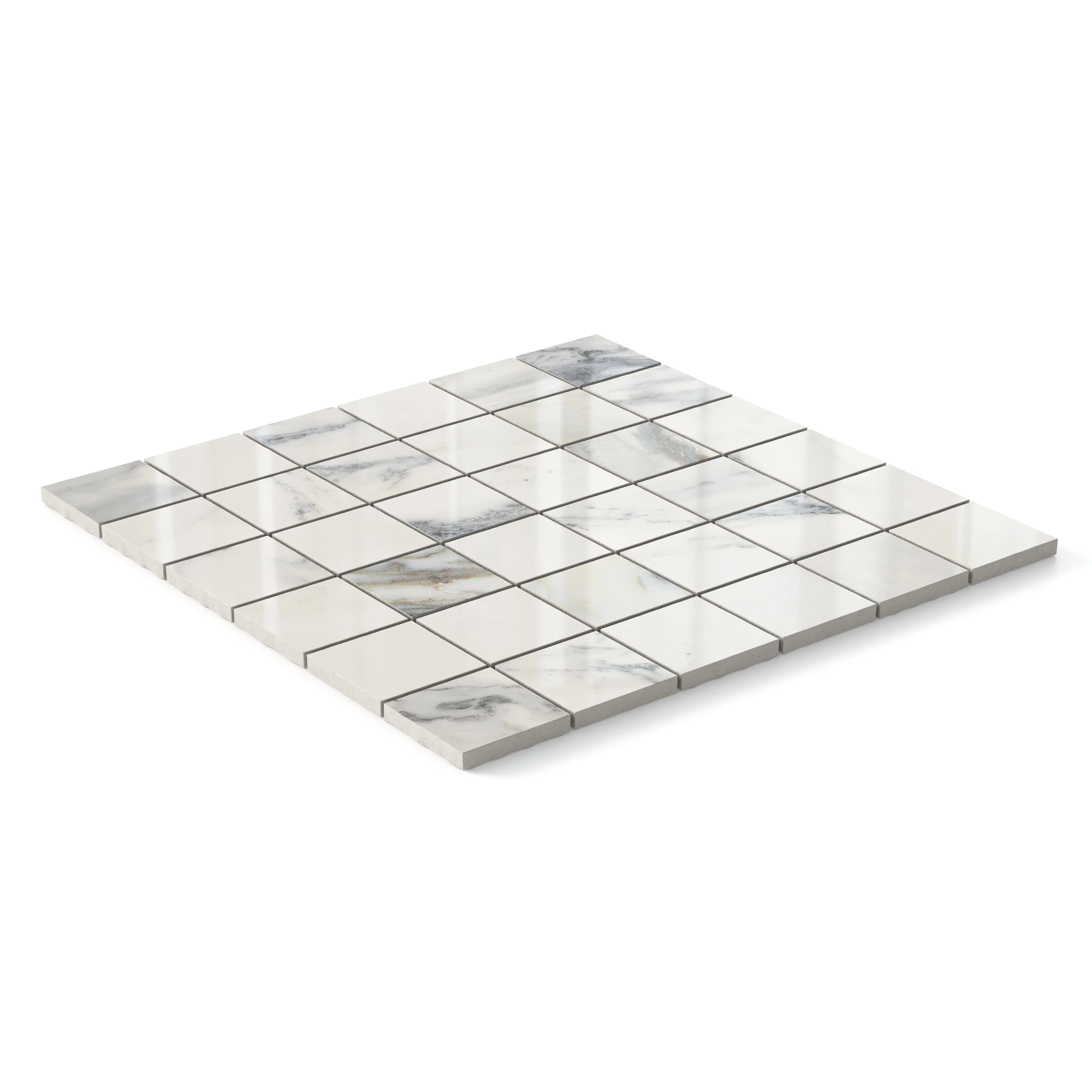 Aniston 2x2 Polished Porcelain Mosaic Tile in Calacatta Antico