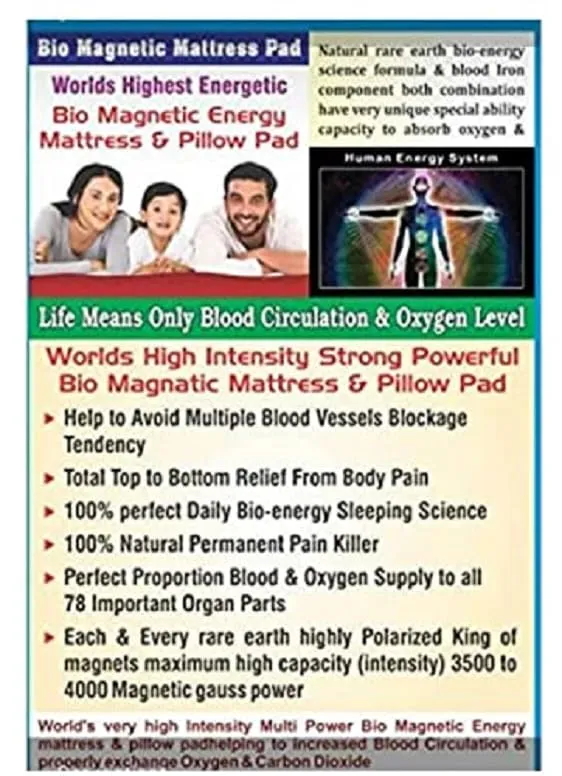 Ansh Creation BIO Magnetic Mattress Protector with 2 Pillow (6X6 feet) Maroon