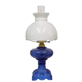 Antique Glass Lamp, Indigo Blue