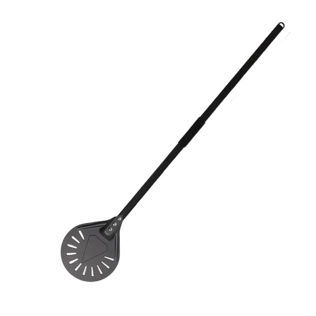 Anygleam Pizza Shovel 110cm Dark Grey for Perforated Peel with Metal Handle Oven Turning Baking Accessory