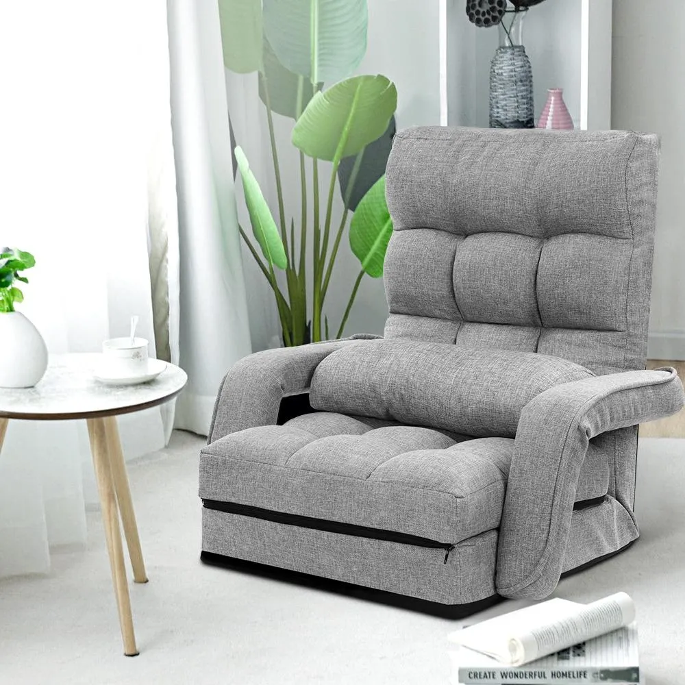 Armchair Floor Recliner Light Grey