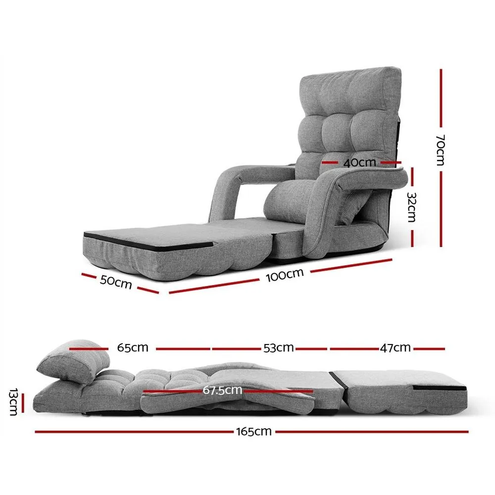 Armchair Floor Recliner Light Grey