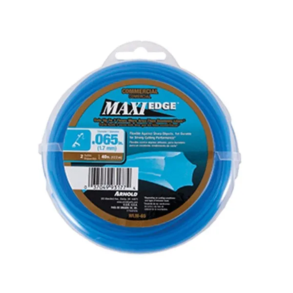 ARNOLD Maxi Edge WLM-65 Trimmer Line, 0.065 in Dia, 40 ft L, Polymer, Blue