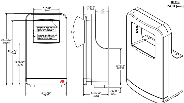 ASI® 20200 TRI-Umph™ High Speed Automatic Hand Dryer