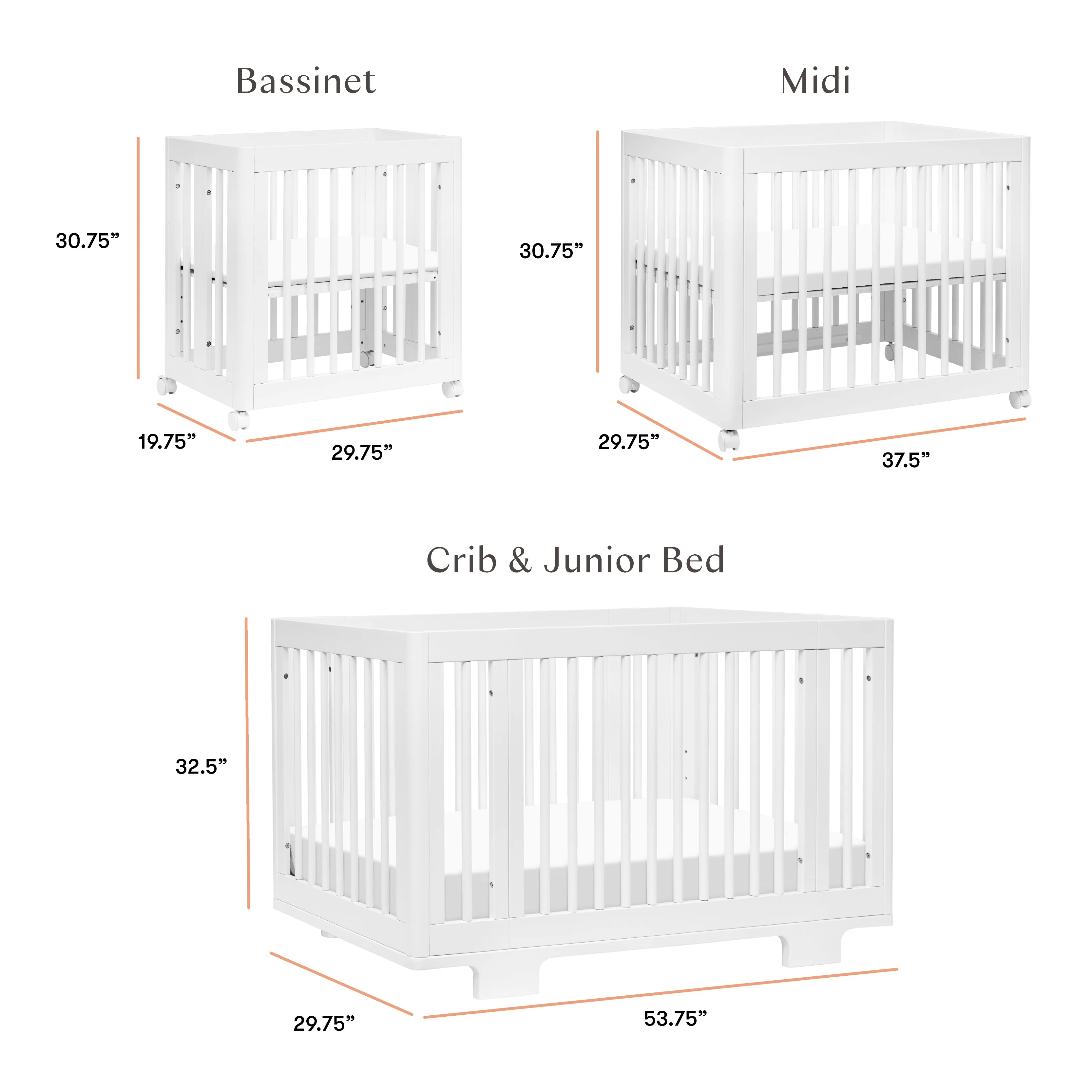 Babyletto Yuzu 8-in-1 Convertible Crib with All-Stages Conversion Kits