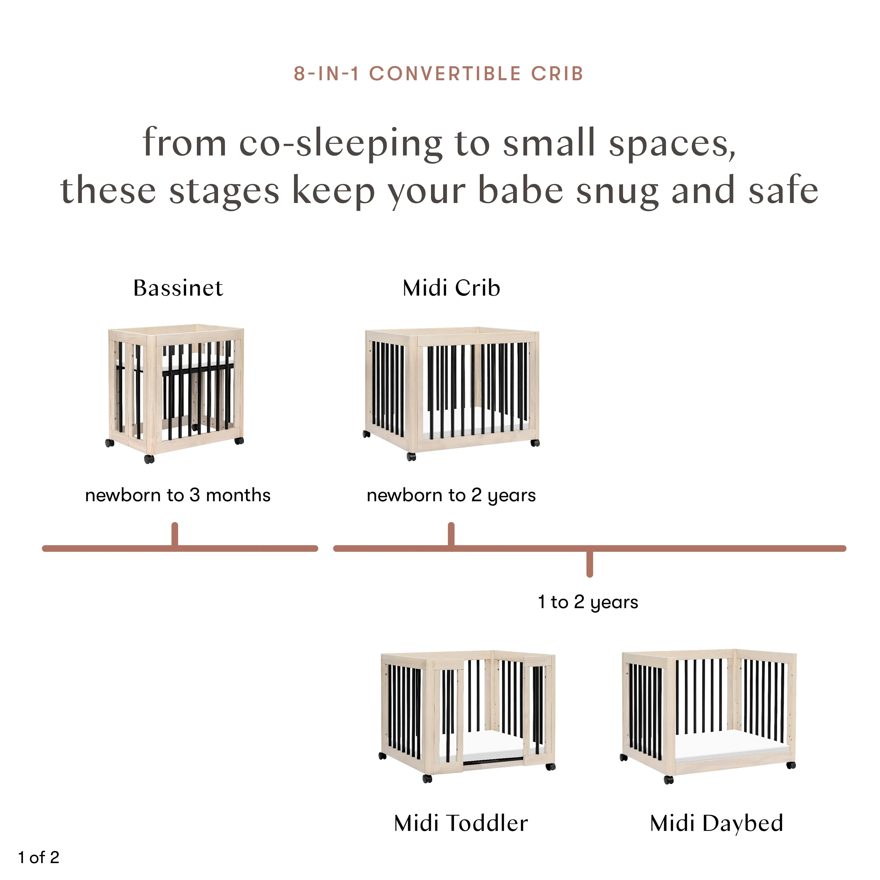 Babyletto Yuzu 8-in-1 Convertible Crib with All-Stages Conversion Kits