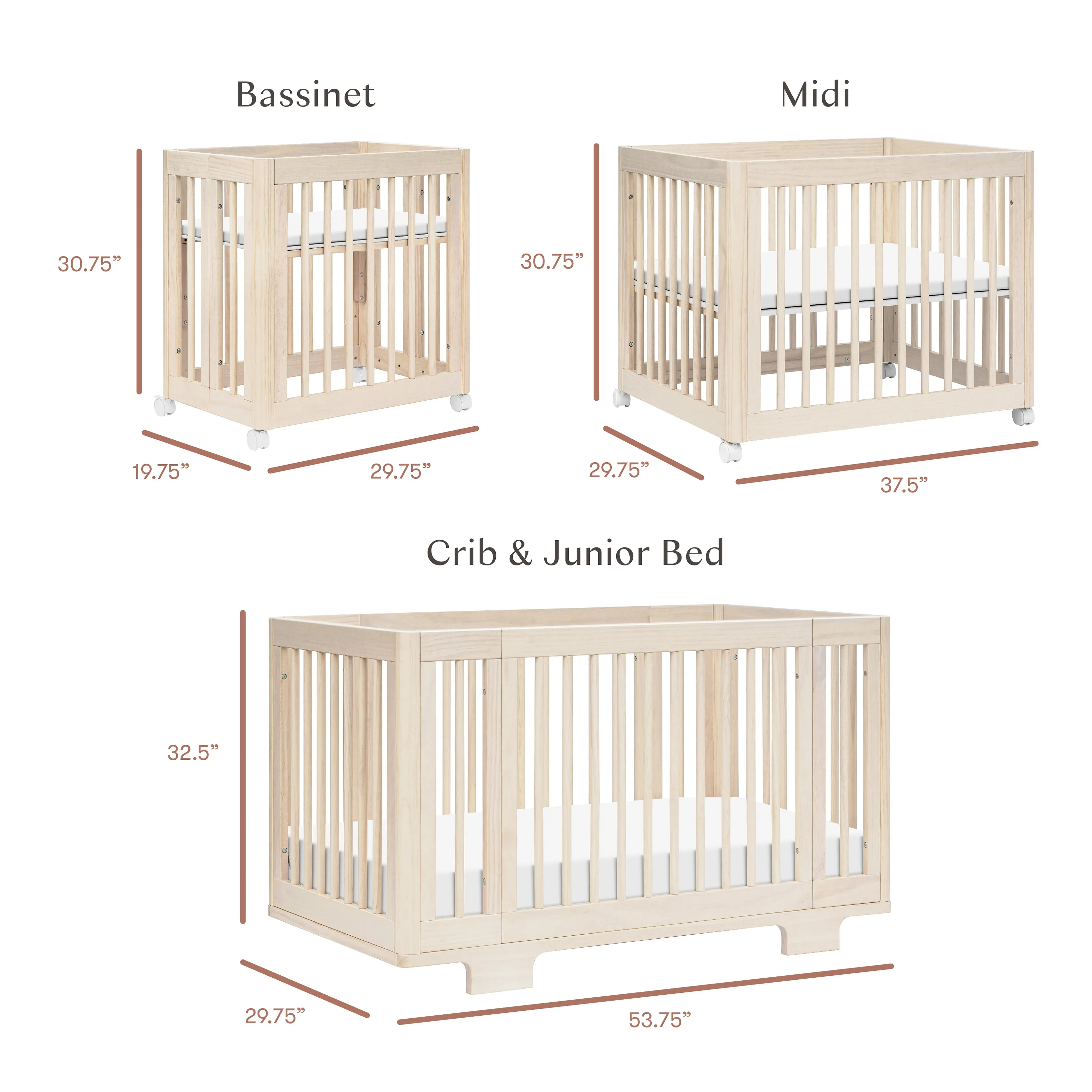 Babyletto Yuzu 8-in-1 Convertible Crib with All-Stages Conversion Kits