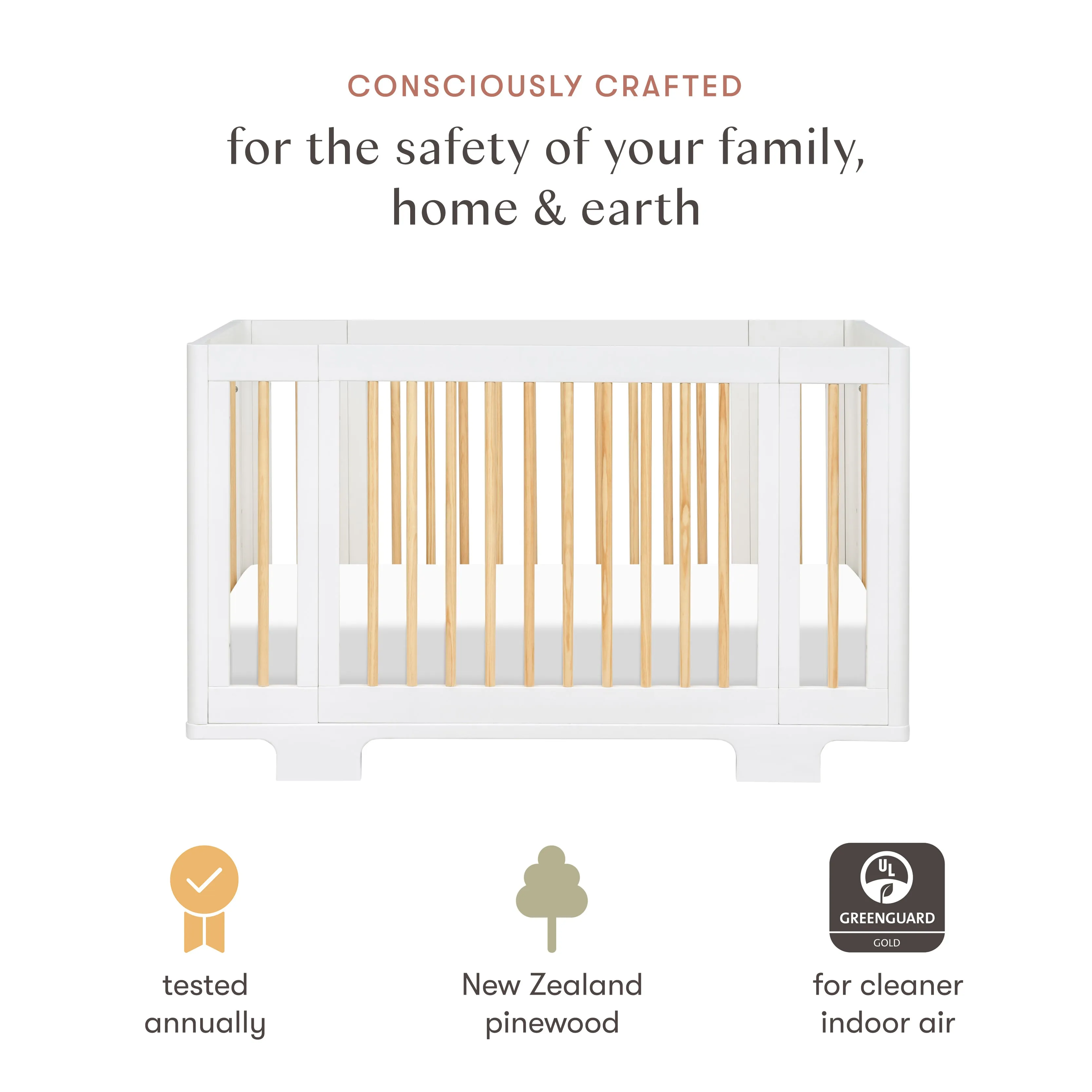 Babyletto Yuzu 8-in-1 Convertible Crib with All-Stages Conversion Kits