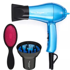 BaByliss Pro Nano Titanium Travel 1000 Watt Hair Dryer   Universal Finger Diffuser   Brush